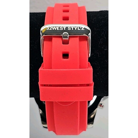 32West Styl'z Men's Watch RED Color Strap & Bezel New DC on dial = Dade County - Picture 6 of 12